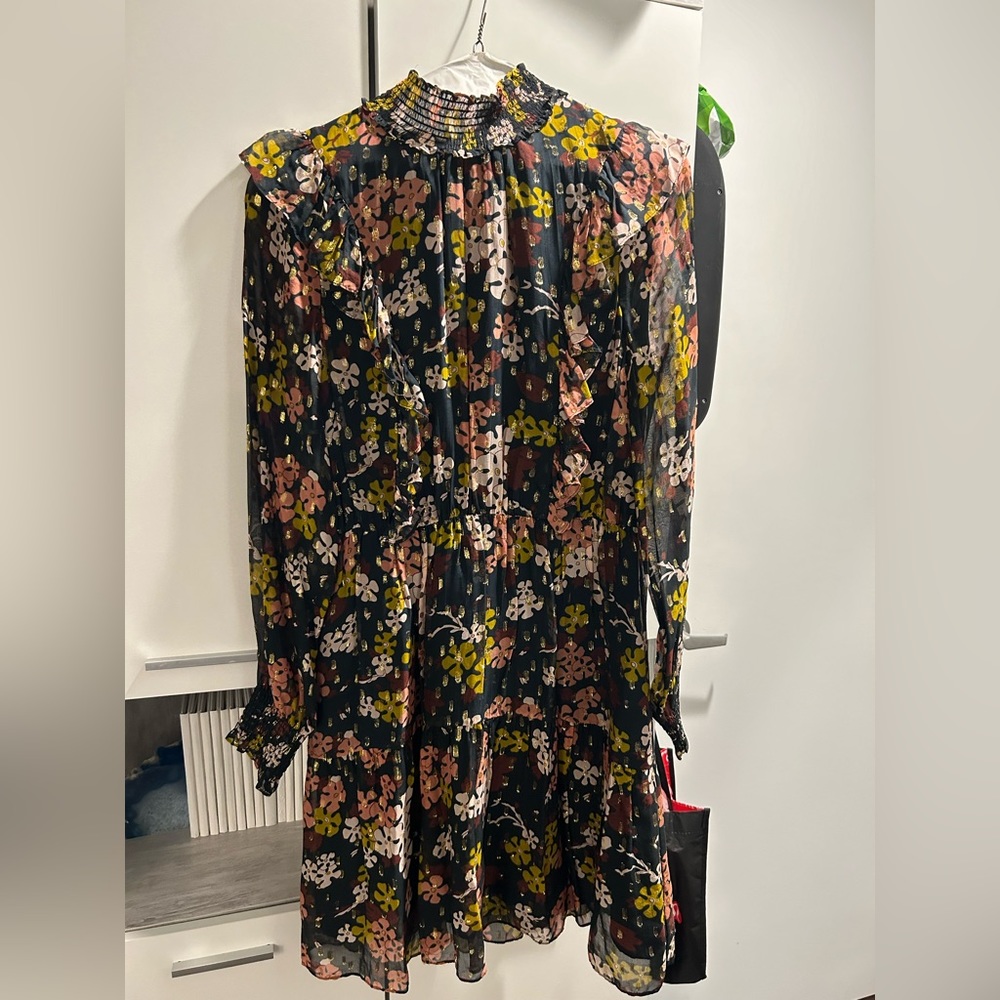 Metallic Print Whistles Dress